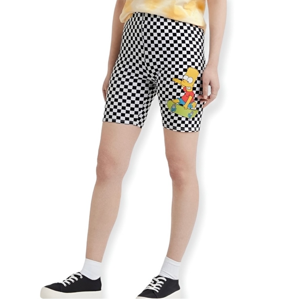 Target Women’s checkered Bart Simpson on skateboard bike shorts.